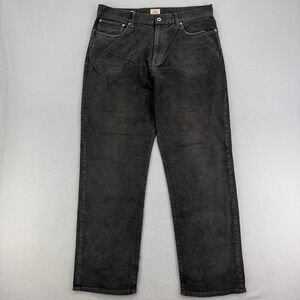 J.Crew Jeans Classic Straight Corduroy Mens 34x30 Black Faded Distressed‎ Retro
